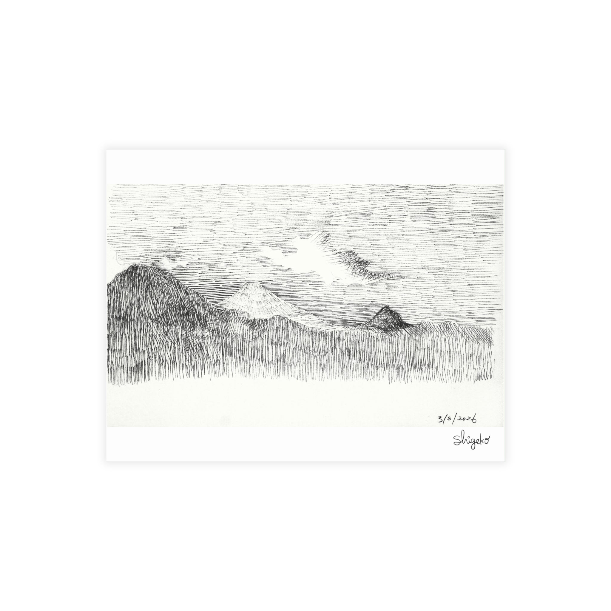 Fuji-san (Monochromatic): Postcard